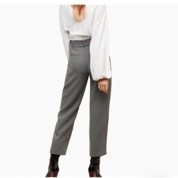 Aritzia Wilfred Jallade Tie-Front Pants in Gull Grey - Picture 2 of 7